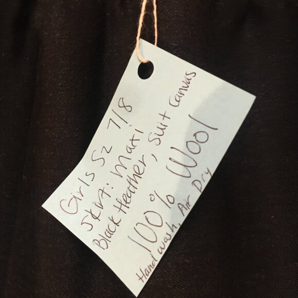 Skirt 100% Wool Girls 7/8 M Maxi Black Ruffle Tiered Neutral Mom and Pop's Kids - Picture 3 of 9